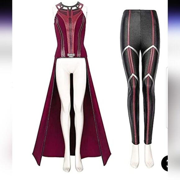 Wanda Vision Wanda Django Maximoff Scarlet Witch Battle Suit Halloween  2 pc - Picture 2 of 15